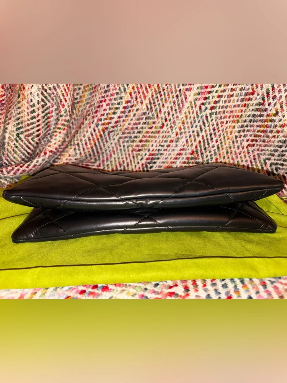 Tory Burch Kira Black Quilted Leather Shoulder Bag with Gold Chain